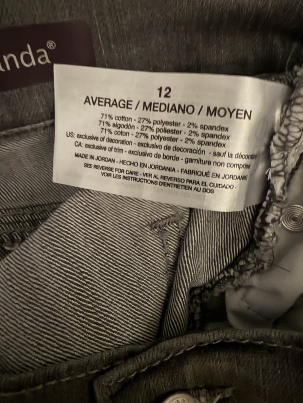 Gloria Vanderbilt Straight tapered-Leg Jeans Gray Wash Amanda Slimming size 12 - Picture 9 of 9